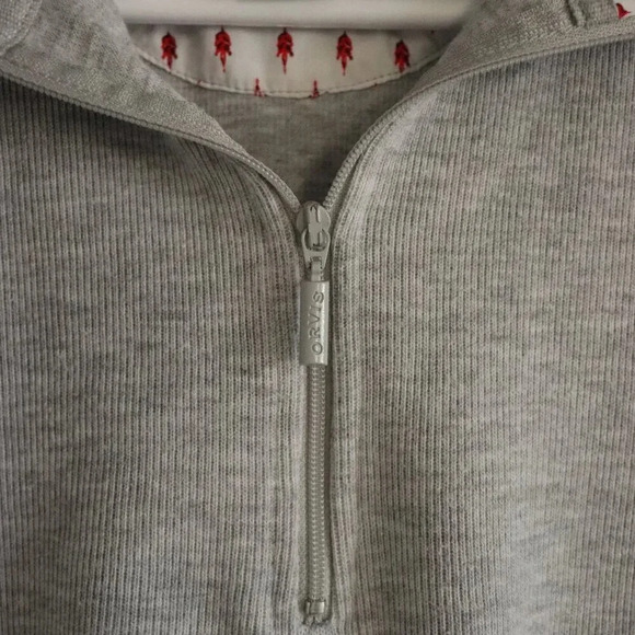 Orvis Sandy Point Grey Women's Medium Quarter Zip Long Sleeve Pullover Sweater - Picture 6 of 12